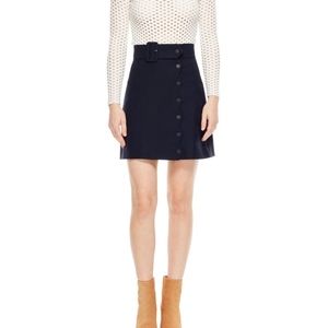 NWT Sandro Laurene A-Line Skirt Size 2 (M) NAVY